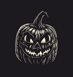 Halloween Pumpkin Hand Drawn Line Art Isolated