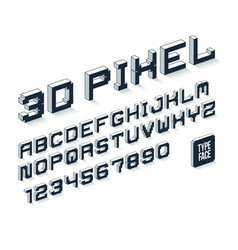 Minimal Geometric Cyberpunk 3d Font Dimensional