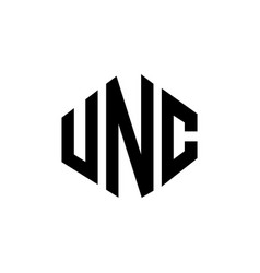 Unc Letter Logo Design With Polygon Shape