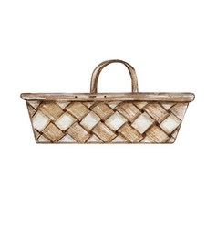 Watercolor Wicker Basket