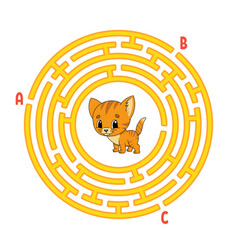 Circle Maze Cat Animal Game For Kids Puzzle