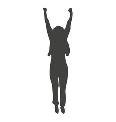 Happy Woman Celebrating Silhouette