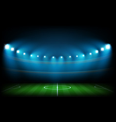 Soccer Arena Illuminated With Spot Lights