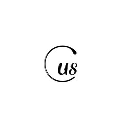 Us Stylish Fashion Logo Initial Concept With High