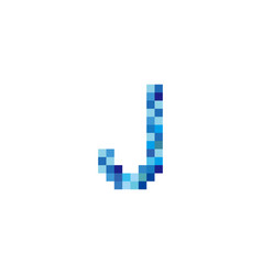 Letter J Pixels Blue Simple Logo Symbol