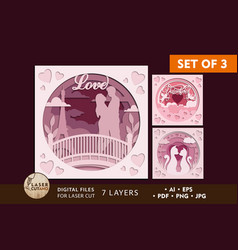 Valentines Day Paper Cut Bundle Gift Laser