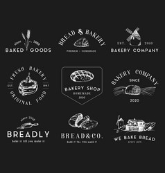 Bakery Logos Set With Vintage