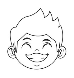 Beautiful little face boy cute child smiling Vector Image