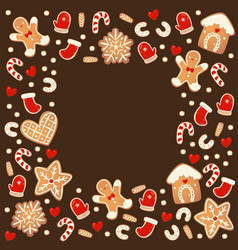 Christmas Gingerbread Cookies Square Frame