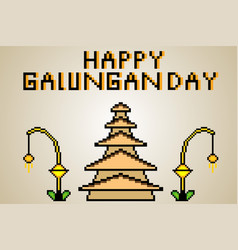 Happy Galungan Day Pixel Art