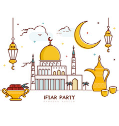 Iftar Party Line Style Design