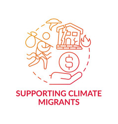 Supporting Climate Migrants Concept Icon