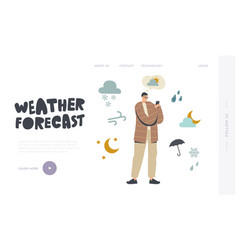 Character Watching Weather Forecast In Mobile App