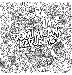 Dominican Republic Hand Drawn Cartoon Doodle