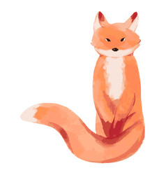 Fox Animal Sitting Watercolor High Quality