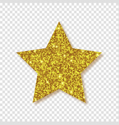 Gold Shiny Glitter Glowing Star With Shadow