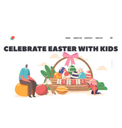 Happy Family Celebrate Easter With Kids Landing