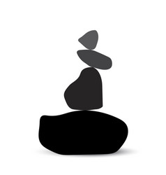 Line Art Icon With Cairn On White Background