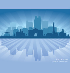 Raleigh North Carolina City Skyline Silhouette