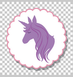 Unicorn Head Silhouette Isolated On Transparent