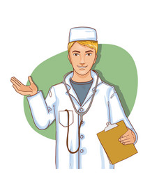 Young Doctor With Stethoscope And Journal