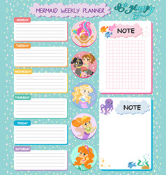 Happy Mermaids Weekly Planner And Note Pages Set