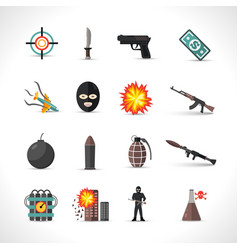 Terrorism Icons Set