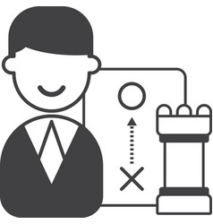 Businessman And Strategy In Minimal Style