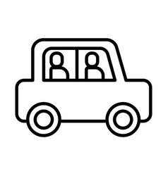 Persons In Car Line Style Icon