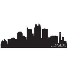 Raleigh North Carolina City Skyline Silhouette