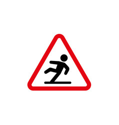 Slip Warning Sign Icon Set Alert For Slippery