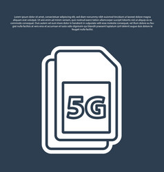 Blue Line 5g Sim Card Icon Isolated On