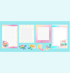 Funny Mermaids Weekly Planner And Note Pages Set