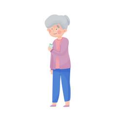 Senior Woman Holding Glass Cool Water