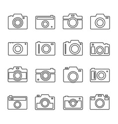 Camera isometric outline drawing Royalty Free Vector Image