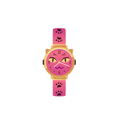 Girlish Children Wrist Watch With Cat Mouth