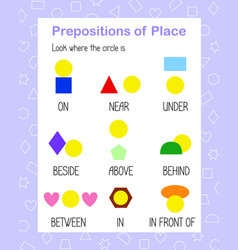 Prepositions Of Place With Geometry Shapes