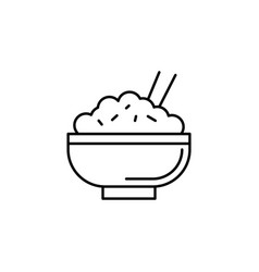 Rice Bowl Icon Line Symbol Premium Quality