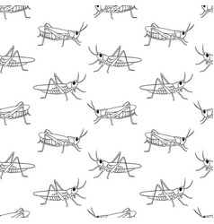 Seamless Pattern With Grasshopper Outline