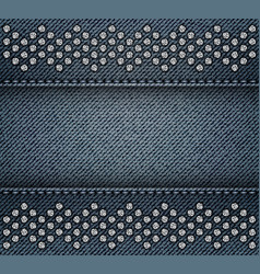 Blue Denim Background With Stitches And Silver