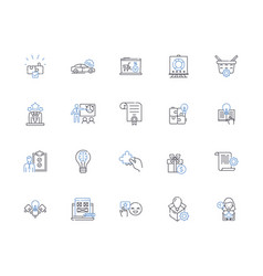 Digital Tech Line Icons Collection Cybersecurity