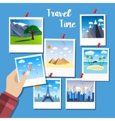 Flat Design For Photos Of Traveling Concept