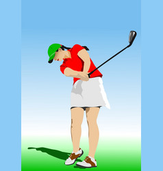 Golf Club Background With Golfer Woman Image 3d