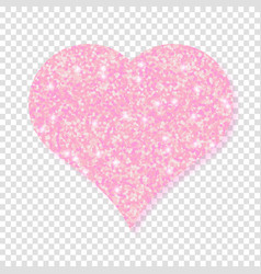 Pink Shiny Glitter Glowing Heart With Shadow