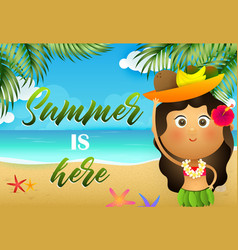 Summer Is Here Flyer Design Hawaiian Girl