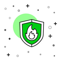 Filled Outline Fire Protection Shield Icon