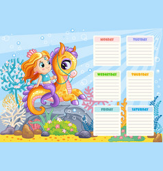 Royal Mermaid Kids Weekly Planner