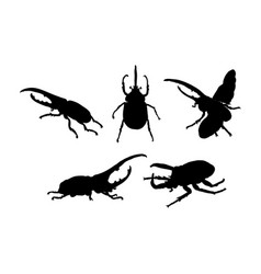 Set Of Silhouettes Hercules Beetle Design