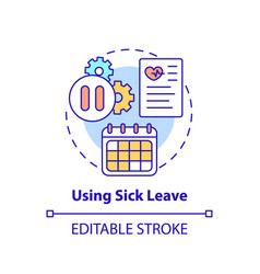 Using Sick Leave Concept Icon