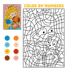 Color By Number Princess And Dog